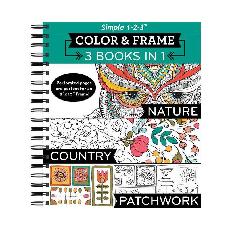 Color & Frame - 3 Books in 1 - Nature, Country, Patchwork (Adult Coloring Book) - by  New Seasons & Publications International Ltd (Spiral Bound), 1 of 2
