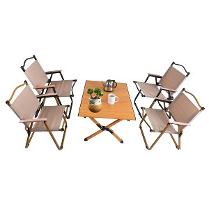 Racxily Portable picnic table, rollable aluminum alloy table top with folding solid X-shaped frame - 1 of 4