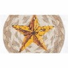 Earth Rugs Yellow Star Round Coaster – Braided Jute, Primitive Americana Decor, 5"x5" - 3 of 3