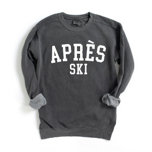Simply Sage Market Women's Garment Dyed Graphic Sweatshirt Apres Ski University - 1 of 3