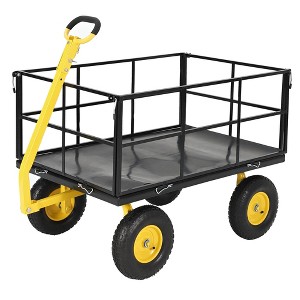 Heavy Duty Steel Garden Wagon Cart, Outdoor Metal Yard Utility Wagon Carts - 1 of 1