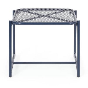 Lyngins Modern Mesh Outdoor End Table, Rectangle Powder-Coated Metal Patio End Table for Outside Use, Patio Side Table - 1 of 4