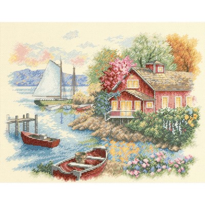 Dimensions Counted Cross Stitch Kit 14"X11"-Peaceful Lake House
