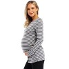 BLUEMING Womens Maternity Shirts Long Sleeve Crew Neck Basic Tank Tops Side Buttons Pregnant Shirts - 3 of 4