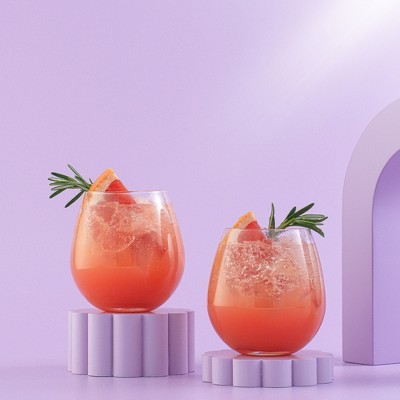 JoyJolt 15oz Clear Stemless Wine Glasses Set of 4