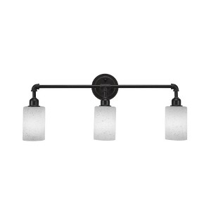 Toltec Lighting Vintage 3 - Light Vanity in  Dark Granite with 4" White Muslin Shade - 1 of 1