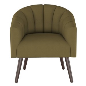 Modern Barrel Chair in Linen Olive - Project 62 , Green