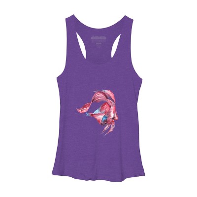 Women's Design By Humans Betta Fish By GisaPizzatto Racerback Tank Top