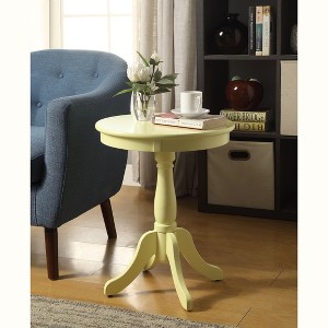 Okak 18"W Round Coffee Table with Turned Pedestal Base Cottage Style Pedestal Table w/4 Legs for Small Spaces - 1 of 4