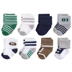 Little Treasure Baby Boys Newborn Socks, Football - 1 of 1