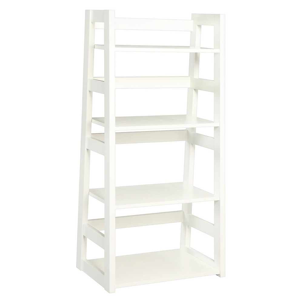 Photos - Garden & Outdoor Decoration 44.25" Designs2Go Trestle Bookcase White - Breighton Home: 4-Tier, Melamine Surface, Particle Board Frame