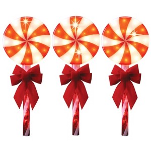 GE StayBright Random Sparkle 96 LED Lollipop Pathway Set Warm White 3-Count - 1 of 3