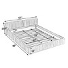 Queen Size Chenille Upholstered Bed Frame with Pleated Headboard, Modern Platform Bed Frame for Bedroom – The Pop Home - 4 of 4