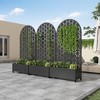 SpassWay 72"H Arch Metal Planter Box with Trellis Raised Garden Bed with Arbor Privacy Screen with Wheels - 2 of 4