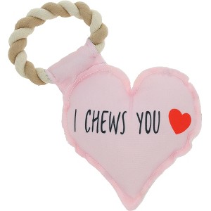 Pavilion Gift Company - I Chews You - Canvas Dog Toy on a Rope - Pet Toy - 1 of 4