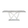 Rectangular Faux Marble Dining Table with Stainless Steel Base, 70 Inch Modern Dining Table for 6-8 People,Dining Table for Dining Room-Koiai - 3 of 4