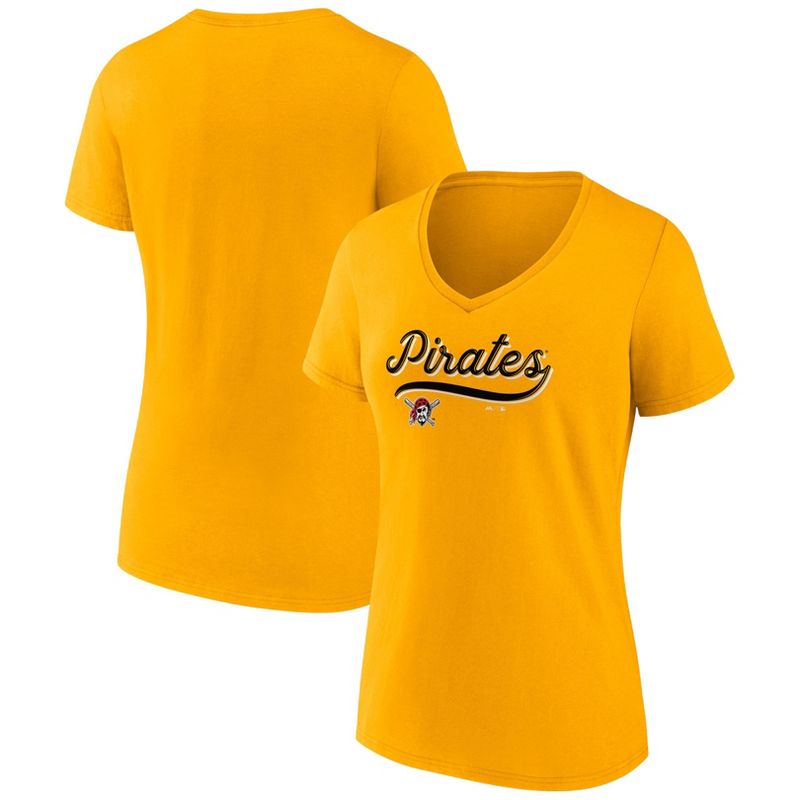 MLB Pittsburgh Pirates Women&#39;s V-Neck Core T-Shirt, 1 of 4