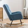 Aukfa Soft Teddy Fabric Rocking Chair w/Pocket - Ergonomic Nursery Glider, Solid Wood Base, 261LB Capacity for Living Room & Bedroom - 2 of 4