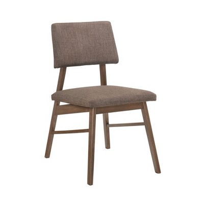 Pebble Brown Upholstered Mid-Century Modern Dining Chair Set