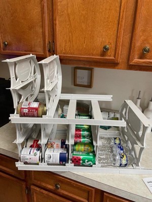 Shelf Reliance Compact Cansolidator Pantry Kitchen Organizer Holder With  Rotational And Adjustable Panel Systems For 60 Food Cans, White : Target