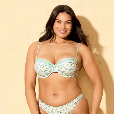 Shade & Shore Women's Floral Print Molded Underwire Bikini Top - Shade & Shore™ Cream 34C — фото 4