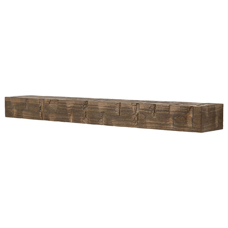 Country Living Bodie Floating Mantel Shelf with Distressed Reclaimed Accents, 1 of 9