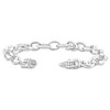 Pompeii3 Men's Steel Single Tone Double Hole Oval Clasp 7mm Link  8.5 " Bracelet - 2 of 3