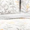 Reversible Floral Quilt King Size 3 Piece Set, Yellow Gray - 3 of 4