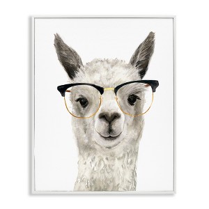 Stupell Industries Hipster Llama In Glasses Framed Giclee Art - 1 of 4
