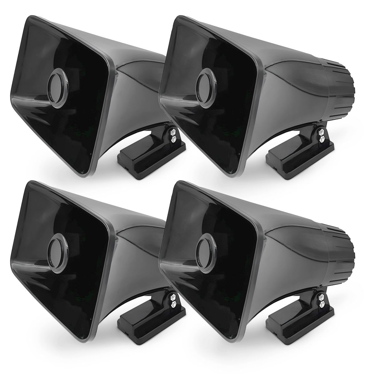 Pyle 6" Portable PA Horn Speaker for Indoor or Outdoor Use with 50W Peak Power, Lightweight and Compact Design and Broad Sound Coverage, Black, 4 Pack