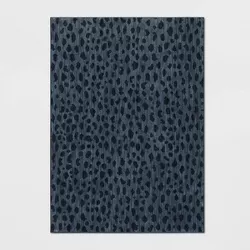 5'x7' Daffodil Leopard Print Woven Rug Blue - Opalhouse™
