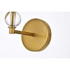 Elegant Lighting Bethany 1 light bath sconce in brass with white fabric shade - 4 of 4