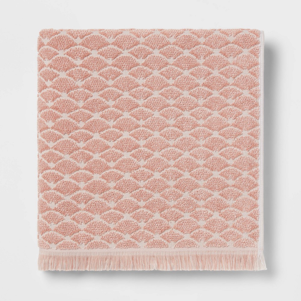 Photos - Towel 27"x52" Scallop Bath  Clay Pink - Threshold™: 100 Cotton, Midweight T