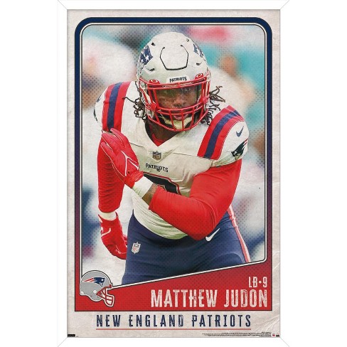 Trends International Nfl New England Patriots - Matthew Judon 22 Framed  Wall Poster Prints White Framed Version 22.375 X 34 : Target