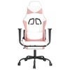 vidaXL Massage Gaming Chair with Adjustable Seat and Backrest, Features Built-in Massage Function - Filled with Foam, Covered in White & Pink - 4 of 4