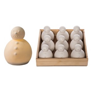 Transpac Mini Dolomite Light Up Snowman Figurine 9 Inch Ceramic Christmas Tabletop Battery Operated Holiday Decor - 1 of 1
