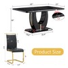 NicBex 5 PCS/7 PCS Black Marble Pattern MDF Dining Table Set,4/6 PU Chairs with C-Tube Gold Metal Legs for Dining Meeting Room - 3 of 4