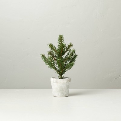 Small 10" Faux Pine Tree in Washed Cement Pot - Hearth & Hand™ with Magnolia