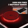 VEVOR Electric Cooktop, 24 inch 2 Burners Built-in Electric Stove Top, 1800W Ceramic Top Radiant Cooktop with Glass Panel, Touch Control, Timer - 3 of 4