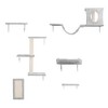 iMountek "6-Piece Wall-Mounted Cat Shelves Set with 3 Perches, 2 Houses, and Scratching Post for Cats"Grey - image 4 of 4