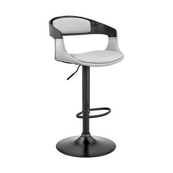 Benson Adjustable Counter Height Barstool with Faux Leather Seat - Armen Living