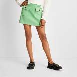 Women's Felt Double Front Pocket Mini Skirt - Future Collective™ with Reese Blutstein Green