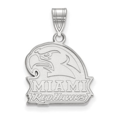 Black Bow Jewelry 14k White Gold Miami Redhawks NCAA Medium Pendant