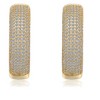 Guili Elegant Sterling Silver 14k Gold Plated Cubic Zirconia Pave Hoop Earrings with Sparkling Brilliant Shine - 2 of 2