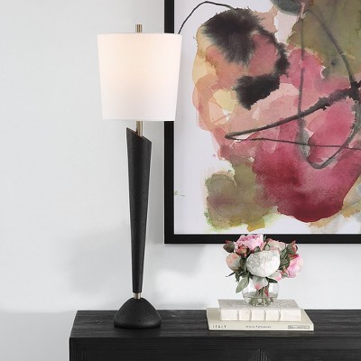 Modern Black and White Steel Buffet Lamp with Antique Finish