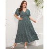 Women's Plus Size V-Neck Maxi Dress: Flowy Boho Elegance for Vacations & Garden Soirees Dress - 2 of 4