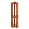 70.3 in Lighted Corner Curio Cabinet with Adjustable Glass Shelves and Mirrored Back, Traditional Display for Living Room or Bedroom-3irtyhousy - 3 of 4