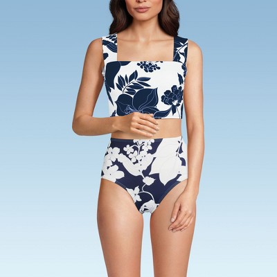 Lands' End Women's Square Neck Midkini Swimsuit Top