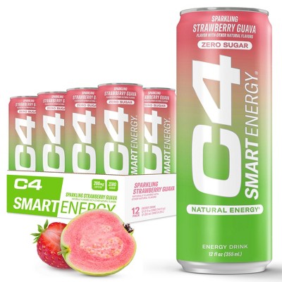 Cellucor C4 Smart Energy Drink, Strawberry Guava - 12 Fl Oz (Pack of 12)