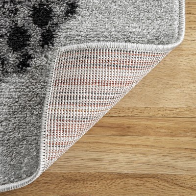 Gray Flat Woven Reversible Synthetic Rectangular Rug